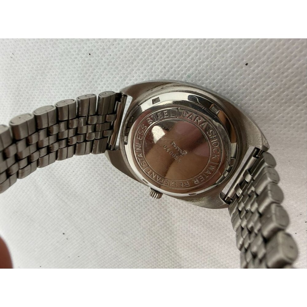 Vintage HMT Automatic 17 Jewels Watch Stainless Steel Band & Aqua Dial - Picture 10 of 11